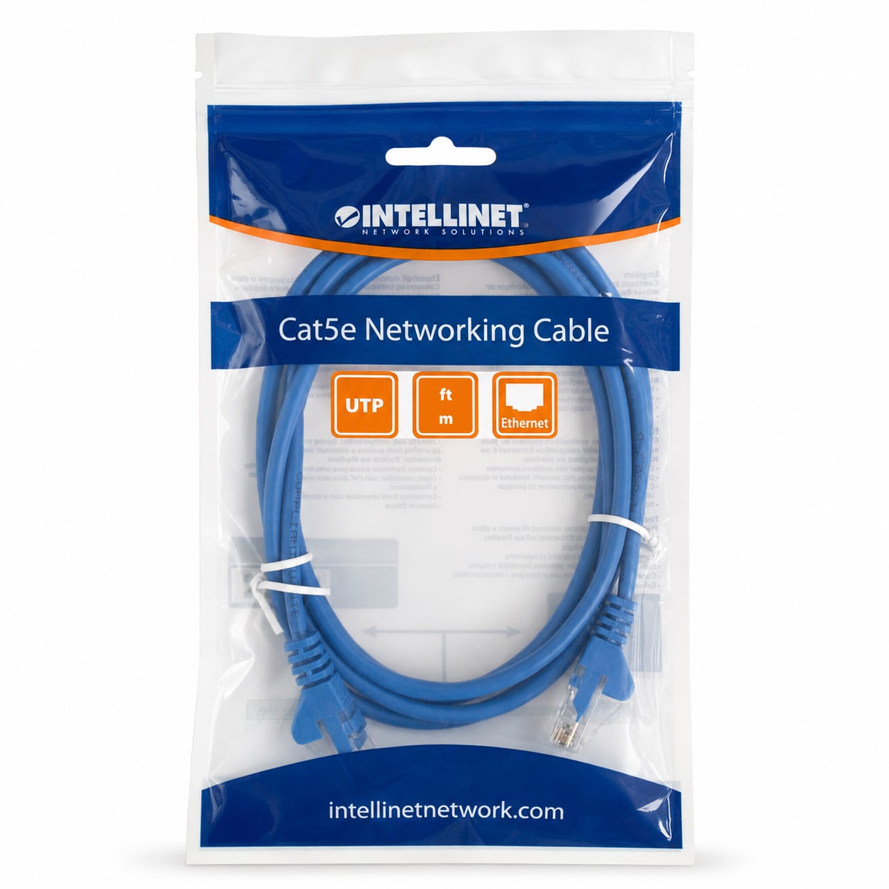 Cavo di rete Patch in Rame Cat5e Blu UTP 2m - Intellinet ICOC U5EB-020-BL