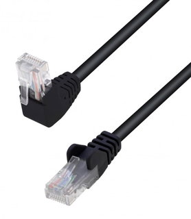 Cavo di rete patch Cat.5e CCA UTP connettore angolato 90° 3m nero - Techly Professional ICOC U5EB-030-BLTY