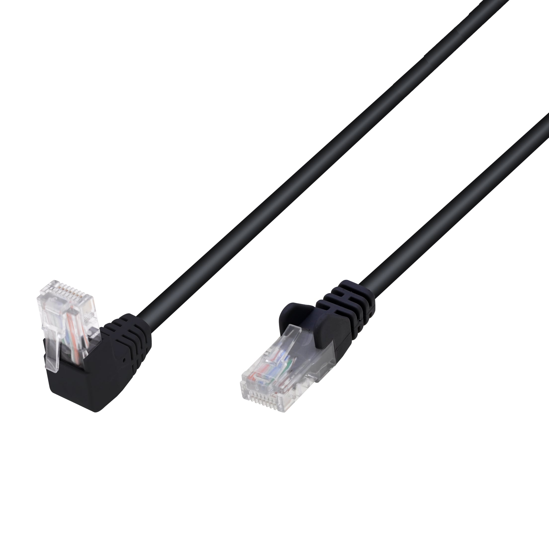 Patch network cable Cat. 5 and CCA UTP angled connector 90 ° 5 m black - Techly Professional ICC U 5 EB- 050 -BLTY
