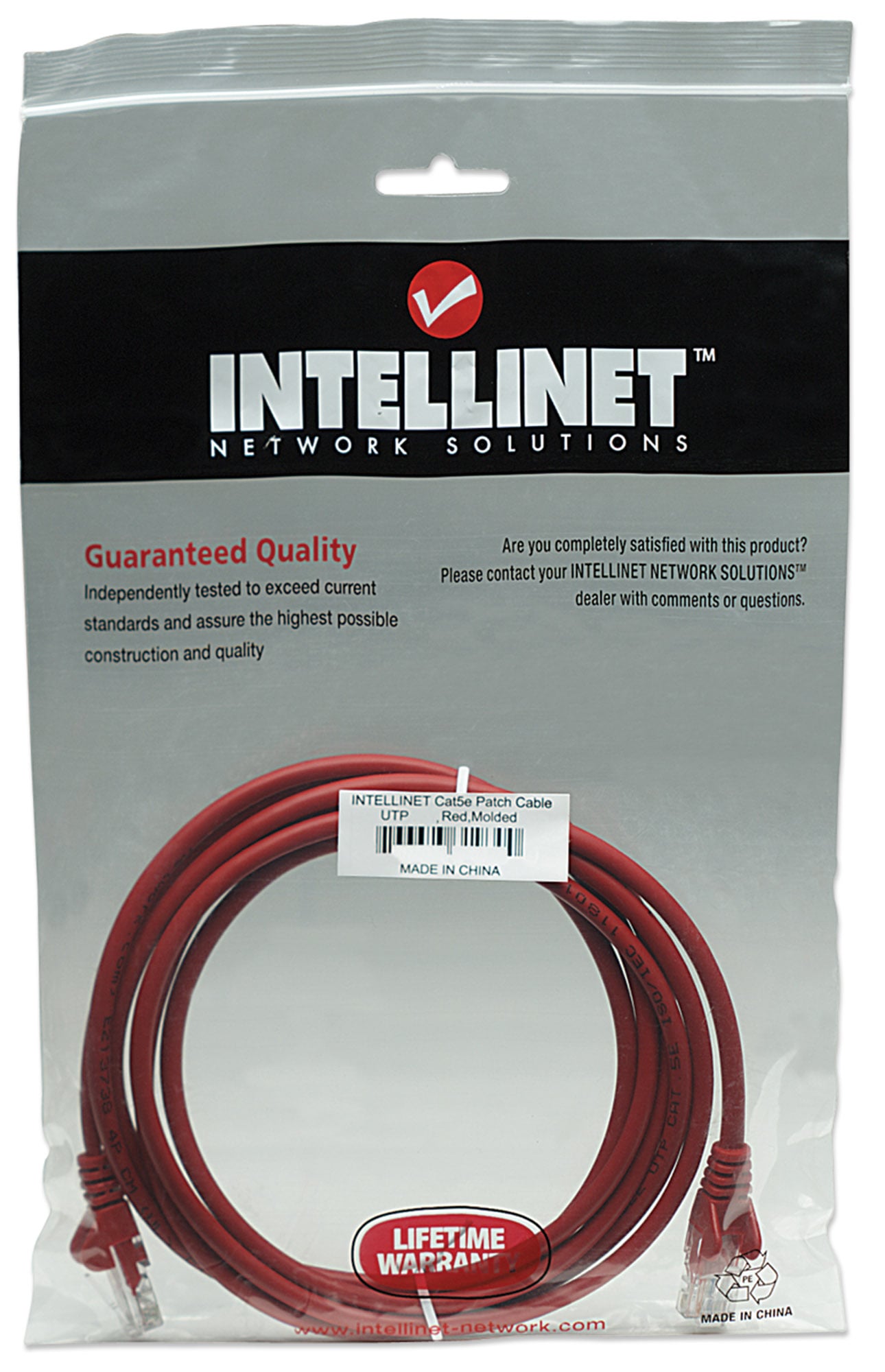 Cavo di rete Patch in Rame Cat5e Rosso UTP 5m - Intellinet ICOC U5EB-050-RE