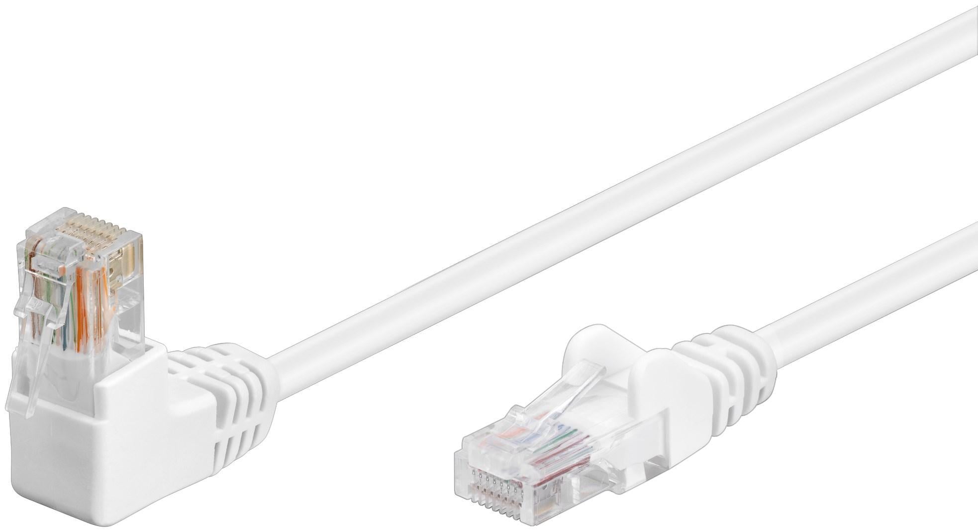 Cat 5 and UTP patch network cable angled 90 ° 5 m White - Goobay ICOC U 5 EB- 050 -WHL