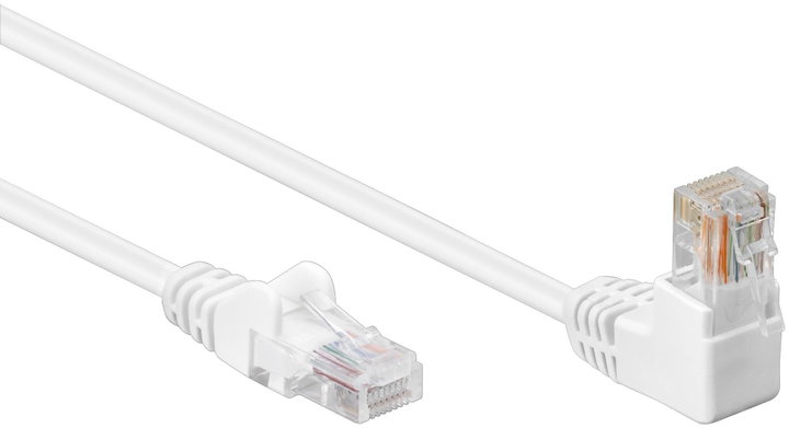 Cavo di rete patch Cat5e UTP angolato 90° 5m Bianco - Goobay ICOC U5EB-050-WHL
