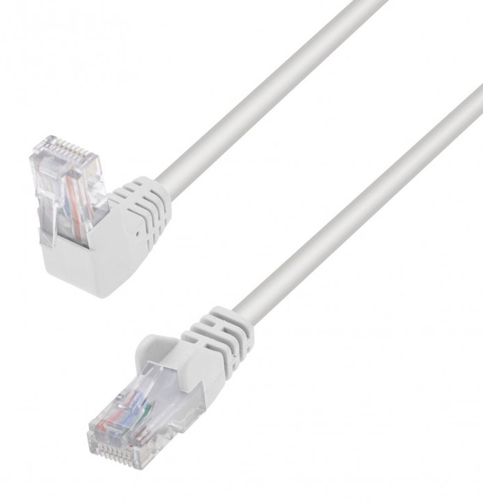 Patch network cable Cat. 5 and CCA UTP angled connector 90 ° 5 m white - Techly Professional ICOC U 5 EB- 050 -WLTY