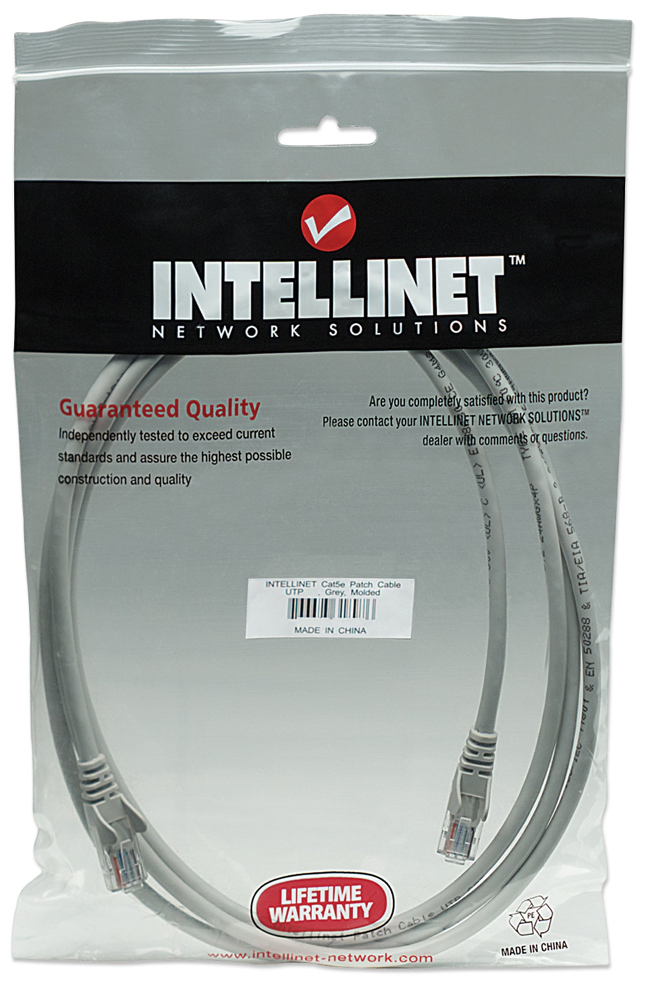 Cavo di rete Patch in Rame Cat5e Grigio UTP 5m - Intellinet ICOC U5EB-050