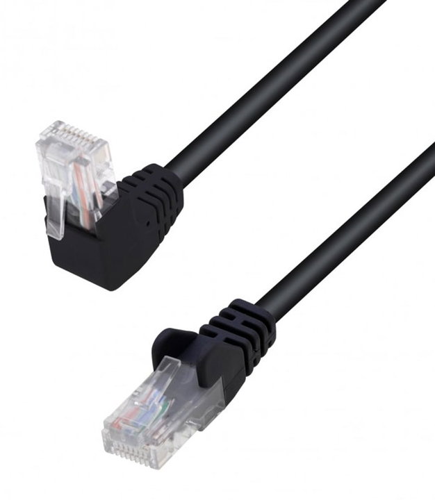 Patch network cable Cat. 5 and CCA UTP angled connector 90 ° 10 m black - Techly Professional ICC U 5 EB- 100 -BLTY