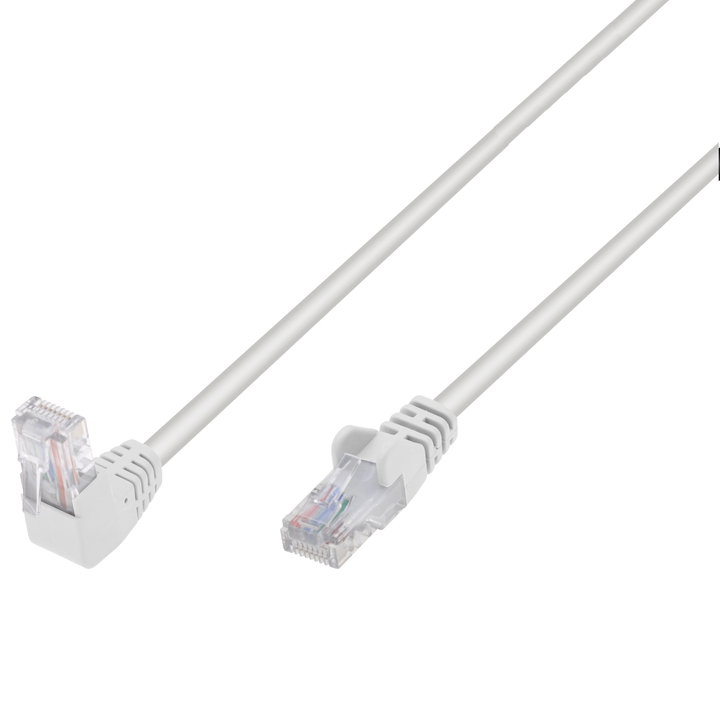 Patch network cable Cat. 5 and CCA UTP angled connector 90 ° 10 m white - Techly Professional ICOC U 5 EB- 100 -WLTY