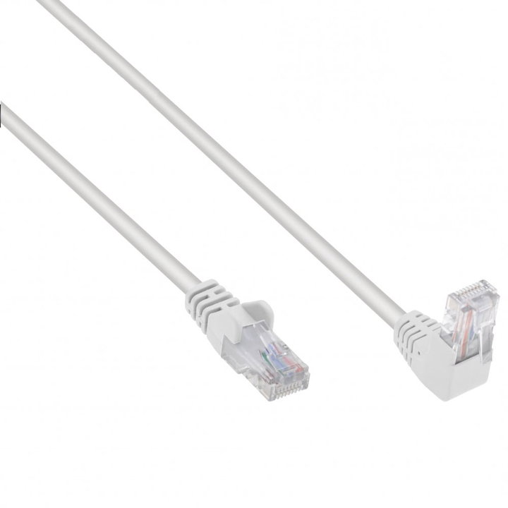 Patch network cable Cat. 5 and CCA UTP angled connector 90 ° 10 m white - Techly Professional ICOC U 5 EB- 100 -WLTY