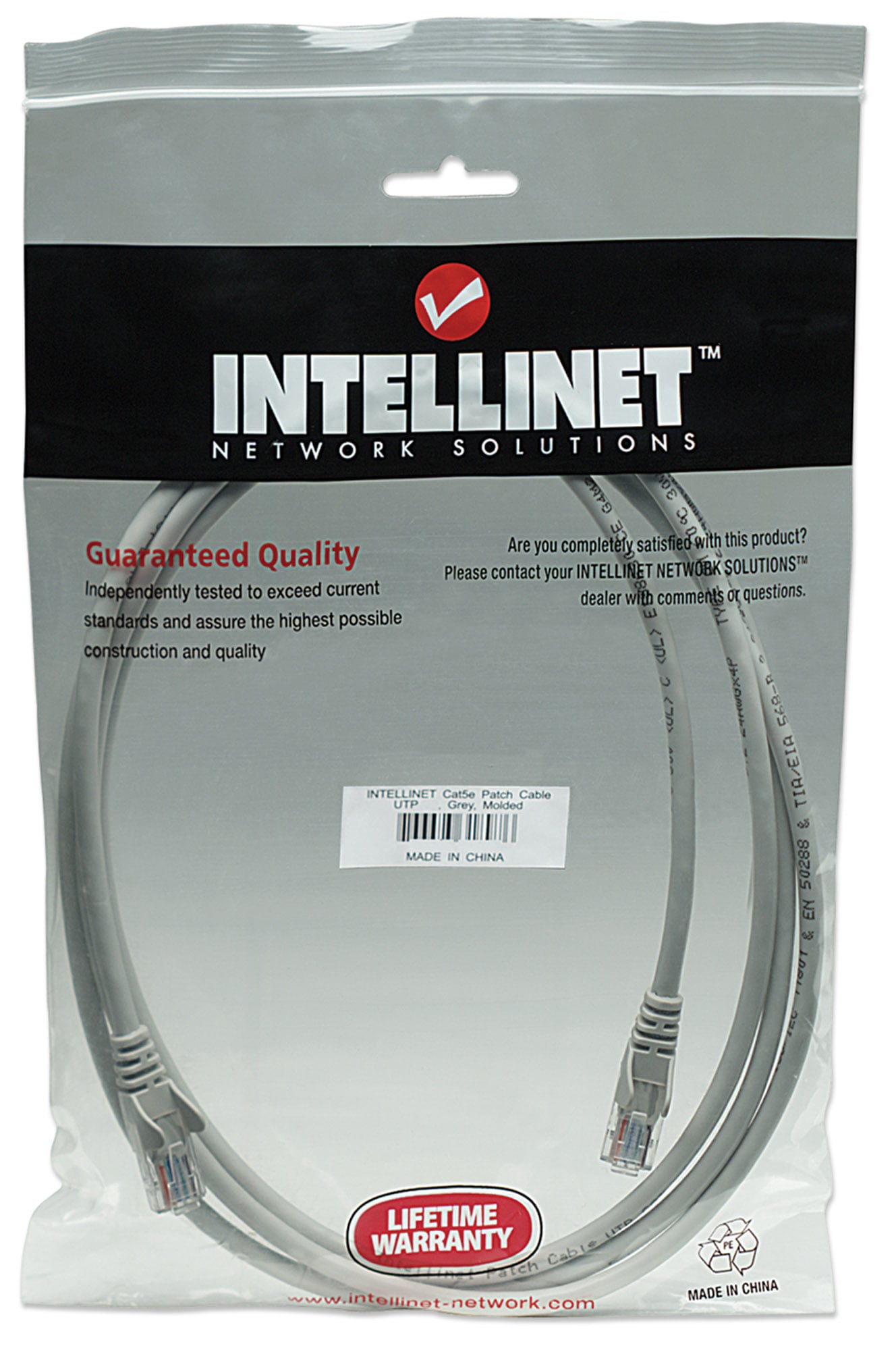Cavo di rete Patch in Rame Cat5e Grigio UTP 15m - Intellinet ICOC U5EB-150