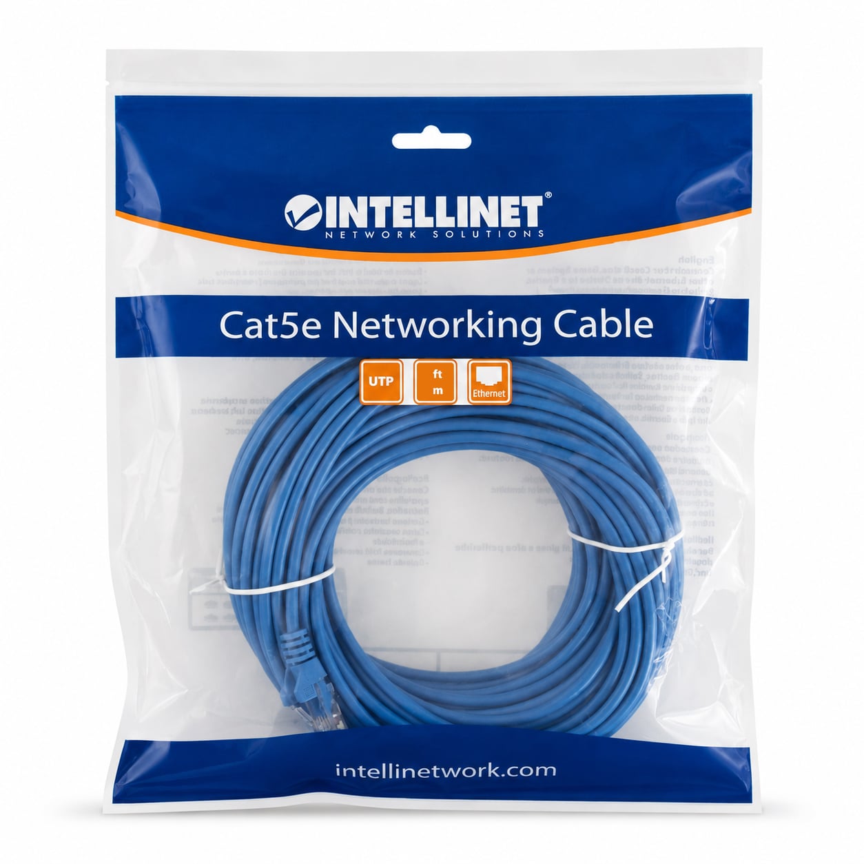 Cavo di rete Patch in Rame Cat5e Blu UTP 20m - Intellinet ICOC U5EB-200-BL