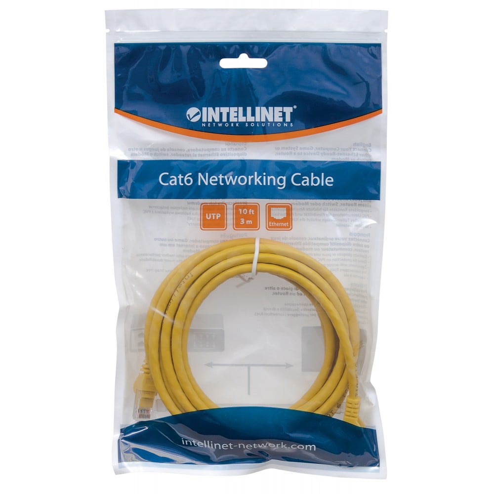Cavo di rete Patch in Rame Cat5e Giallo UTP 30m - Intellinet ICOC U5EB-300-YE