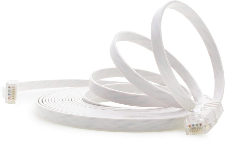 Cavo di Rete Patch Piatto Cat5e CCA UTP Bianco 0,5m - Techly Professional ICOC U5EB-FL-005T