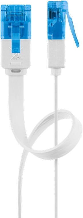 Cavo di rete Patch piatto in Rame Cat6A U/UTP Bianco 2m - Goobay ICOC U6A-FL-020WH