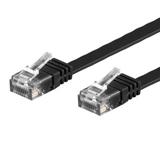 Cavo di Rete Patch Flat Cat6A Rame UTP Nero 3m - Techly Professional ICOC U6A-FL-030BKT