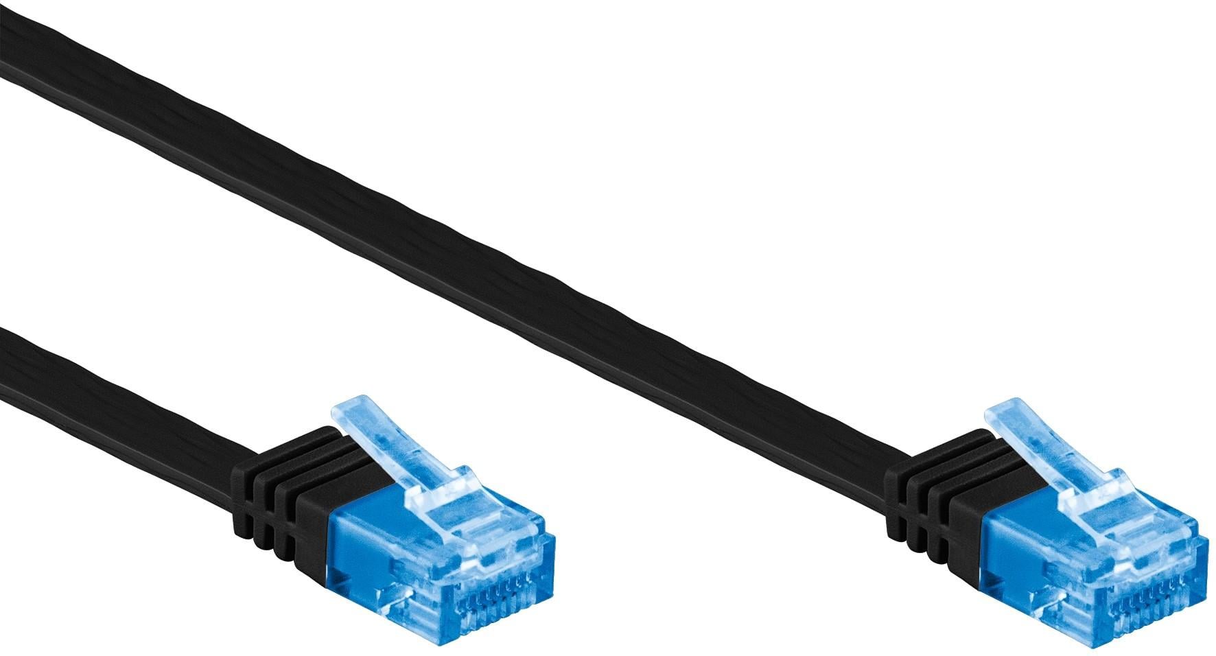 Cavo di Rete Patch Piatto in Rame Cat6A UTP 15m Nero - Intellinet ICOC U6A-FL-150BK