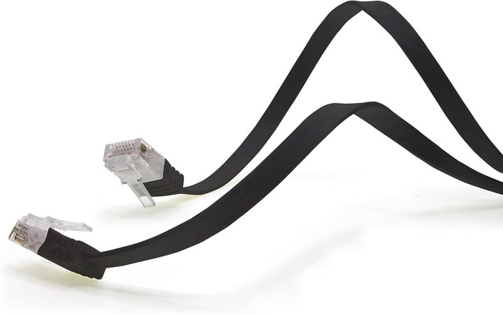 Cavo di Rete Patch Flat Cat6A Rame UTP Nero 15m - Techly Professional ICOC U6A-FL-150BKT