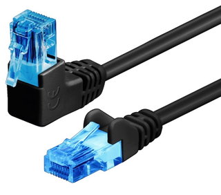 Cavo di rete patch Cat6A UTP 3m connettore angolato 90° CCA - Goobay ICOC U6AU-030-BKL