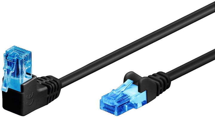 Cavo di rete patch Cat6A UTP 5m connettore angolato 90° CCA - Goobay ICOC U6AU-050-BKL