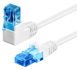 Cavo di rete patch Cat6A UTP 5m connettore angolato 90° CCA bianco - Goobay ICOC U6AU-050-WHL