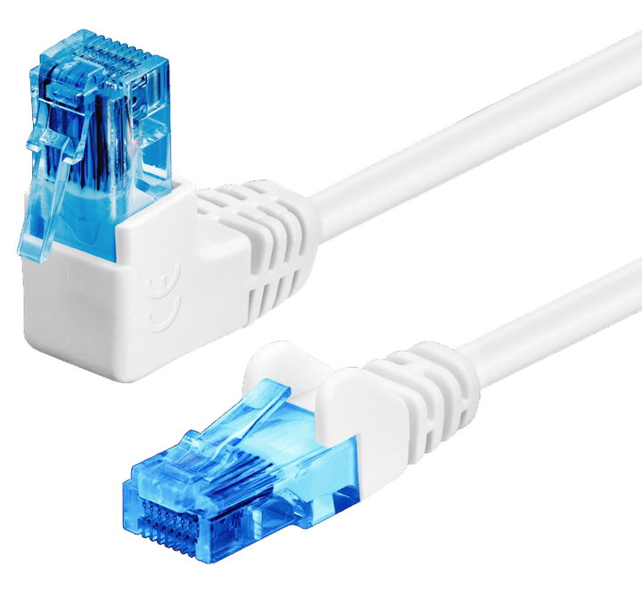 Cavo di rete patch Cat6A UTP 5m connettore angolato 90° CCA bianco - Goobay ICOC U6AU-050-WHL