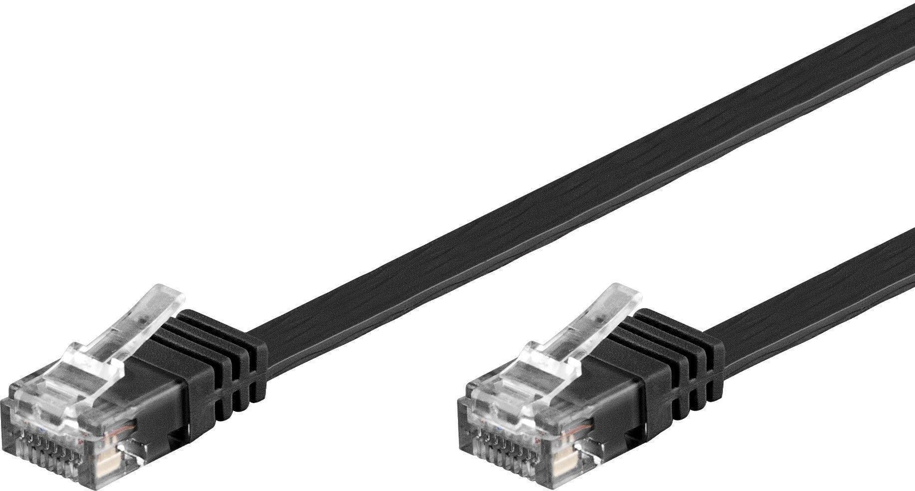 Cavo di rete Patch piatto in Rame Cat6 Nero UTP 2m - Goobay ICOC U6EB-FL-020BK