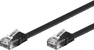 Cavo di Rete Patch Piatto Cat6 UTP 2m Nero - Goobay ICOC U6EB-FL-020BK