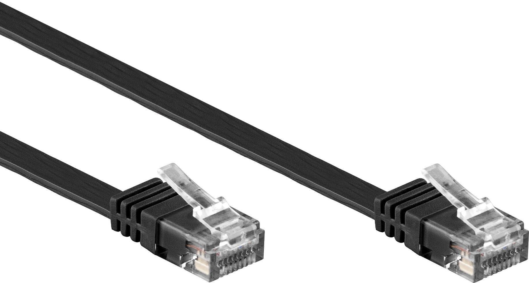 Cavo di rete Patch piatto in Rame Cat6 Nero UTP 2m - Goobay ICOC U6EB-FL-020BK