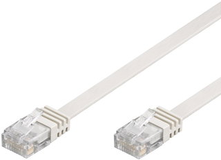 Cavo di rete patch piatto Cat6 UTP 3m Bianco - Goobay ICOC U6EB-FL-030WH