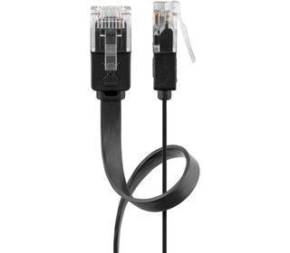 Cavo di rete Patch piatto in Rame Cat6 Nero UTP 15m - Goobay ICOC U6EB-FL-150BK