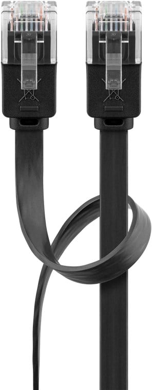 Cavo di rete Patch piatto in Rame Cat6 Nero UTP 15m - Goobay ICOC U6EB-FL-150BK