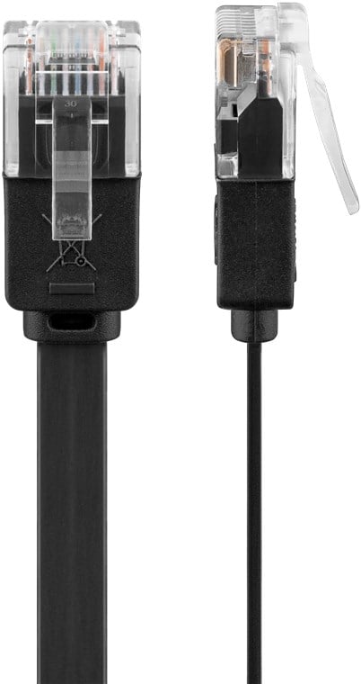 Cavo di rete Patch piatto in Rame Cat6 Nero UTP 15m - Goobay ICOC U6EB-FL-150BK
