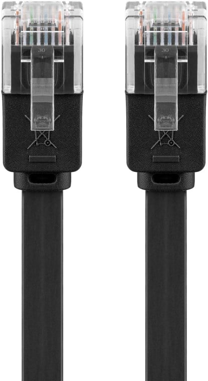 Cavo di rete Patch piatto in Rame Cat6 Nero UTP 15m - Goobay ICOC U6EB-FL-150BK