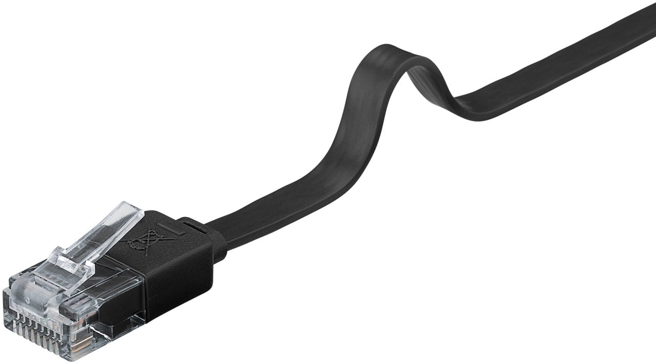 Cavo di rete Patch piatto in Rame Cat6 Nero UTP 15m - Goobay ICOC U6EB-FL-150BK