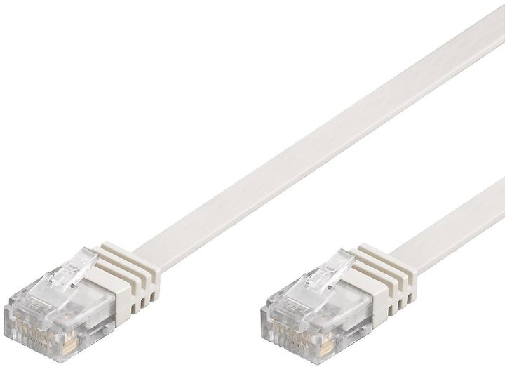 Cavo di rete patch piatto Cat6 UTP 20m Bianco - Goobay ICOC U6EB-FL-200WH
