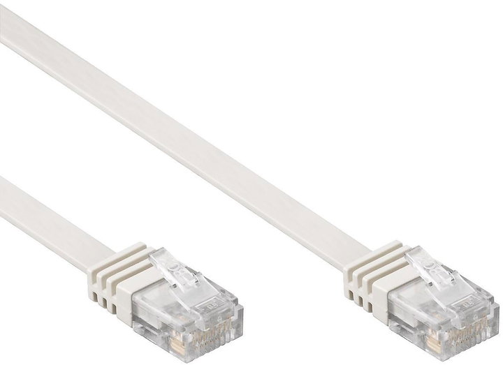 Cavo di rete patch piatto Cat6 UTP 20m Bianco - Goobay ICOC U6EB-FL-200WH