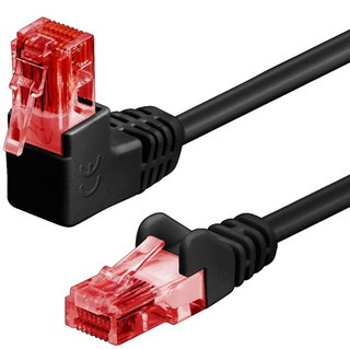 Cavo di rete patch connettore angolato 90° CCA Cat6 UTP 0,5m nero - Goobay ICOC U6U-005-BKL
