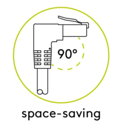 Cavo di rete Patch Connettore Angolato 90° CCA Cat6 UTP 3m Bianco - Goobay ICOC U6U-030-WHL