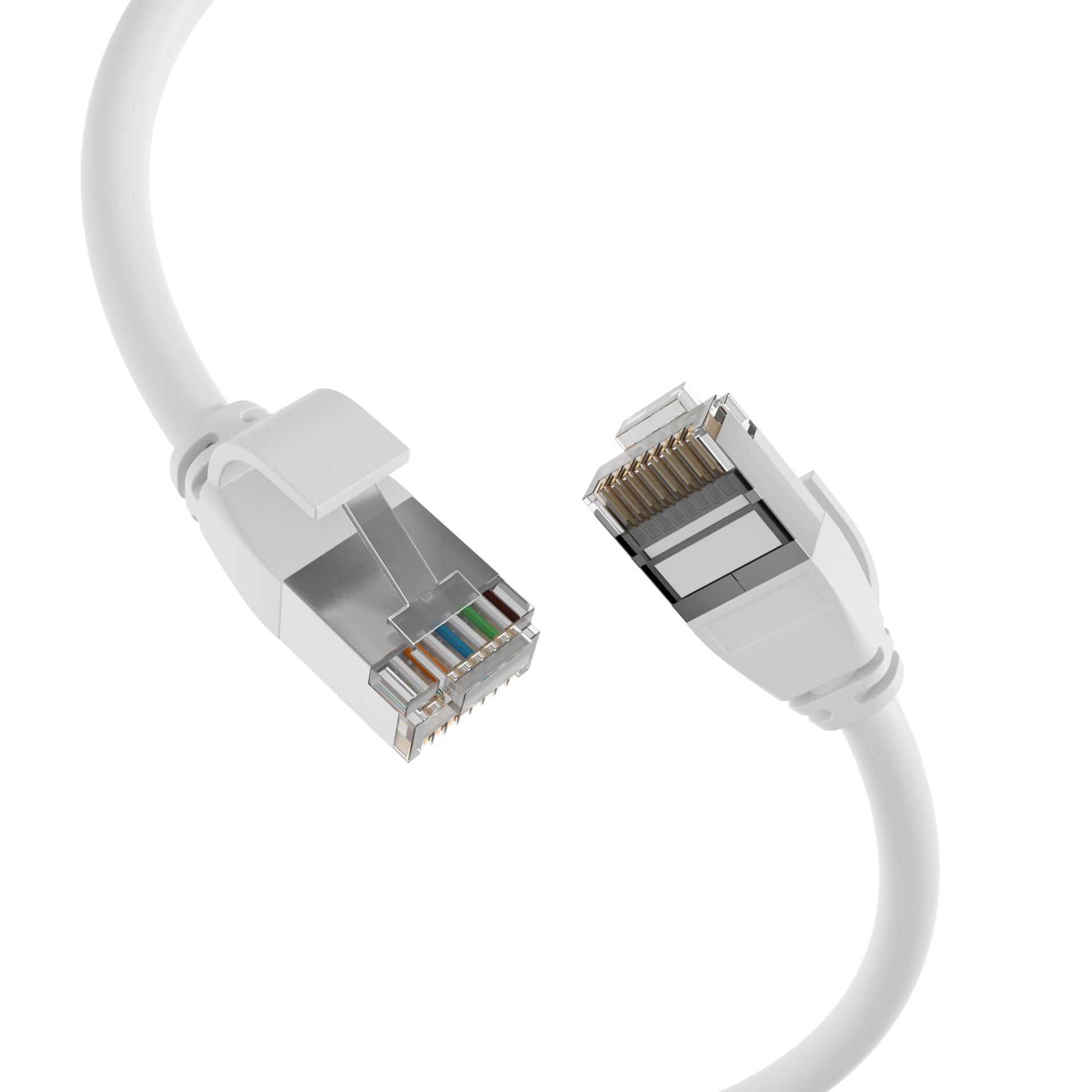 Patch Network Cable Cat 6 A U/FTP TPE 4 mm Ultraflex White 0,15 m - IOC UF 6 A-TPE- 001 Wh