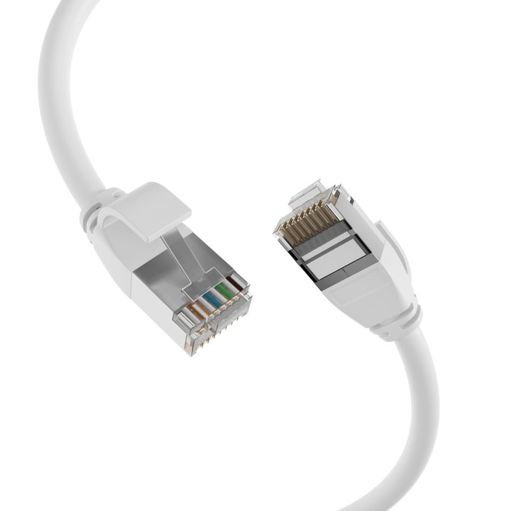 Cavo di Rete Patch Cat6A U/FTP TPE 4mm Ultraflex Bianco 0,5m - ICOC UF6A-TPE-005WH