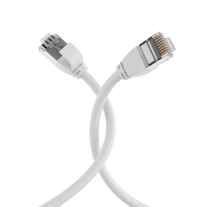 Cavo di Rete Patch Cat6A U/FTP TPE 4mm Ultraflex Bianco 0,5m - ICOC UF6A-TPE-005WH