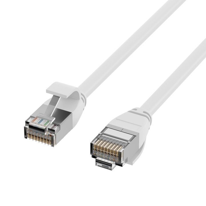 Cavo di Rete Patch Cat6A U/FTP TPE 4mm Ultraflex Bianco 1m - ICOC UF6A-TPE-010WH