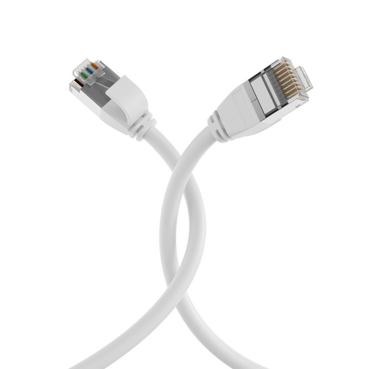 Cavo di Rete Patch Cat6A U/FTP TPE 4mm Ultraflex Bianco 1m - ICOC UF6A-TPE-010WH