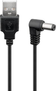 USB Cable A Male DC 5,5 x 2,1 mm Male Angularized 1 m Black - Goobay ICOC USB-DC 5521 A