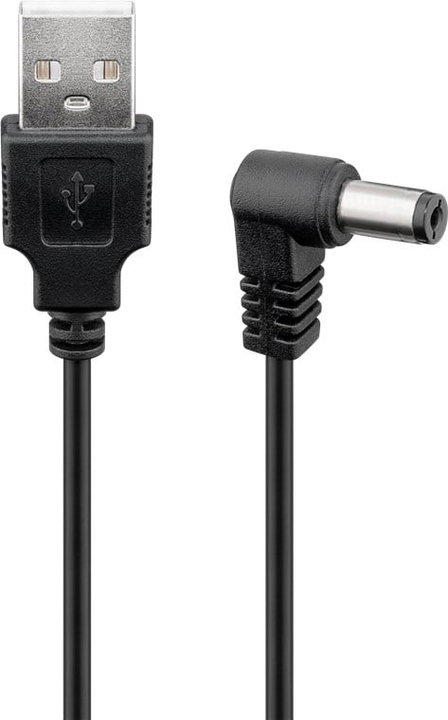 Cavo USB A Maschio a DC 5,5 x 2,1 mm Maschio Angolato 1m Nero - Goobay ICOC USB-DC5521A