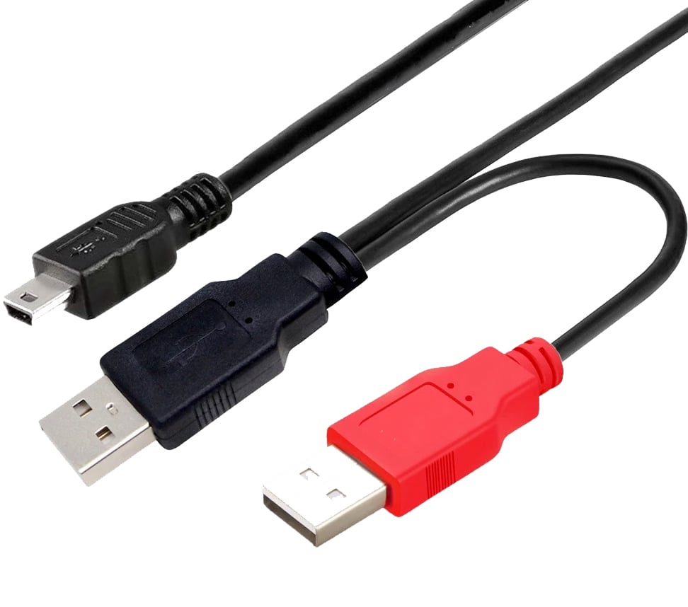 Cavo USB 2.0 ad Y 2xA maschio/mini B maschio 0,6m - Manhattan ICOC USB2-PW3