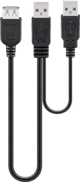 Cavo USB 2.0 ad Y 2xA maschio/A femmina 0.3m - Goobay ICOC USB2-PW5