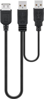 Cavo USB 2.0 ad Y 2xA maschio/A femmina 0,3m - Goobay ICOC USB2-PW5
