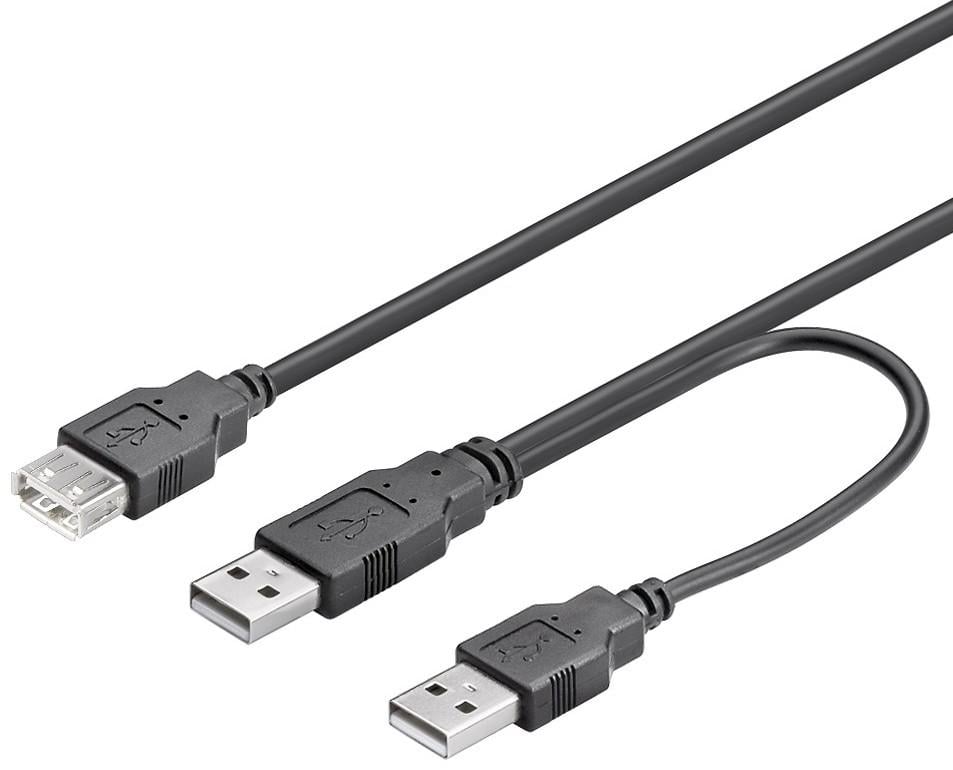 Cavo USB 2.0 ad Y 2xA maschio/A femmina 0.3m - Goobay ICOC USB2-PW5