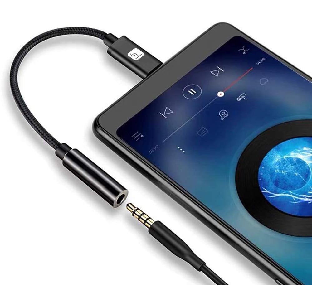 3.5 mm USB-C adapter cable with DAC chip - Techly IOC USBC-DAC 24 J
