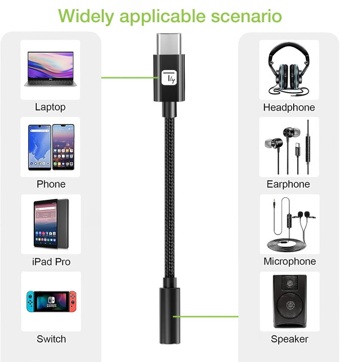 Cavo Adattatore USB-C a Jack 3.5mm con Chip DAC - Techly ICOC USBC-DAC24J