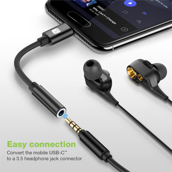 Cavo Adattatore USB-C a Jack 3.5mm con Chip DAC - Techly ICOC USBC-DAC24J